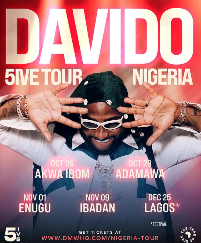 Davido’s much-anticipated 5ive Tour Nigeria