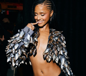 Tyla Crowned Glamour Woman of the Year 2025 in Daring Mussel Shell Ensemble